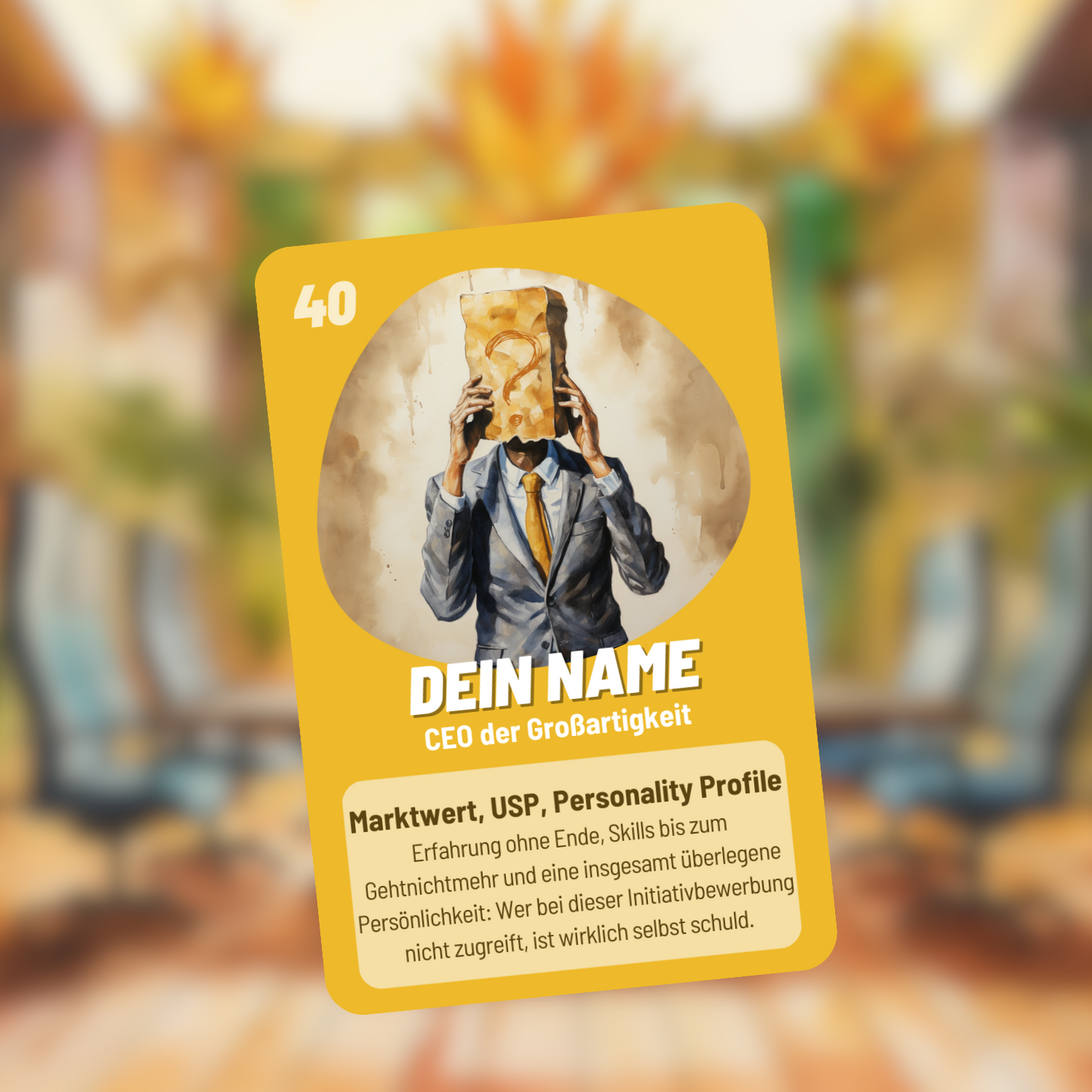 Der Vorstand will das so. Personalisierte Spielkarte. LIMITIERT!